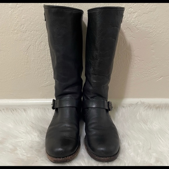 Frye Black Leather Combat Boots - Picture 3 of 7